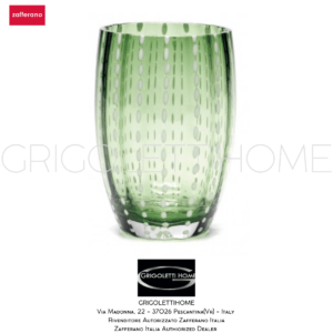 bicchiere verde inglese perle zafferano Grigolettihome