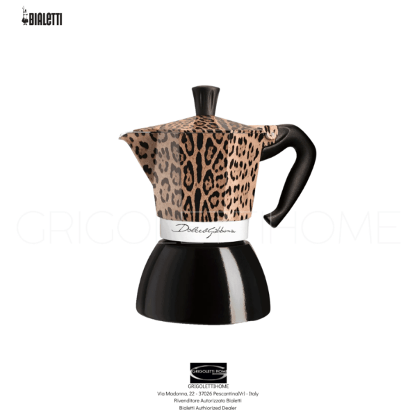 Bialetti Dolce & Gabbana 6-Cup Moka Induction Pot, Leopard Print, GrigolettiHome