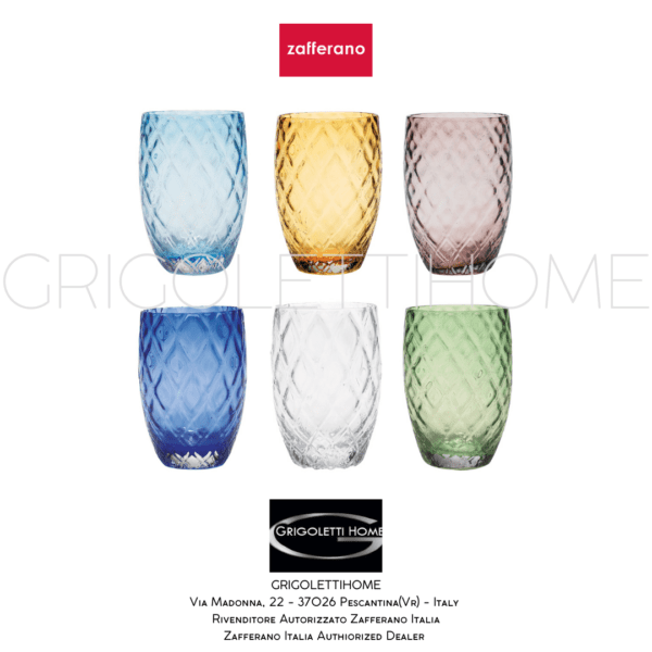 Set 6 Bicchieri Losanghe Zafferano GrigolettiHome
