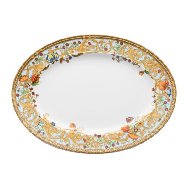 34 cm Oval Tray, "Le Jardin de Versace"
