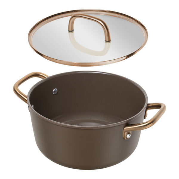 1035084_6 Casseruola con due manici con coperchio in vetro - 24 cm, alluminio, marrone brown - Zwilling