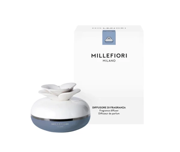 91BFLB_1 Diffusore A Fiore Nero Air Design - Azzurro - Millefiori Milano