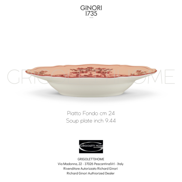 Piatto Fondo Oriente italiano Vermiglio-Richard Ginori-GrigolettiHome (1) Set of 6 Soup Plates - Oriente Italiano Meringa - Richard Ginori 1735 (Copia)