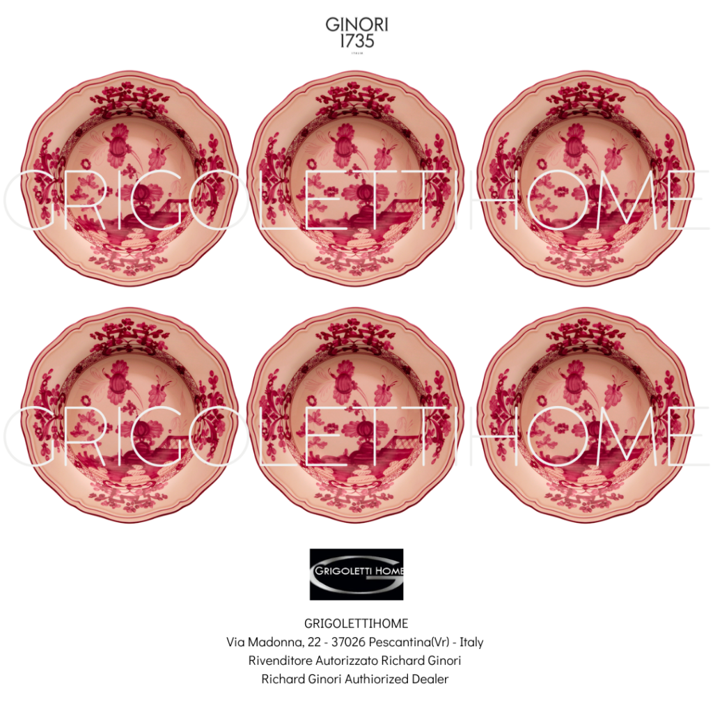 Set 6 Piatti Fondi - Oriente Italiano Vermiglio - Richard Ginori - Ginori1735