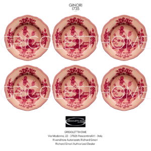 Set 6 Piatti fondi cm 24- Oriente Italiano Vermiglio-Richard-Ginori-GrigolettiHome (2) Set of 6 Soup Plates - Oriente Italiano Meringa - Richard Ginori 1735 (Copia)