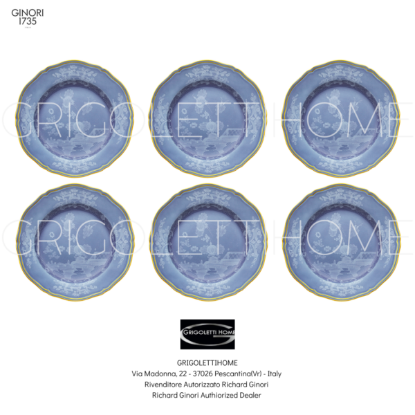 Set 6 Piatti-piani-cm-26,5-Oriente-Italiano-Pervinca-Richard-Ginori-Ginori1735-GrigolettiHome Set 6 Piatti Piani cm 26,5 - Oriente Italiano Pervinca - Richard Ginori / GINORI1735