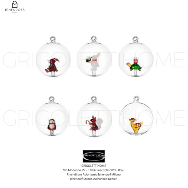 Woodland Tales - Set 6 Palle/Palline Vetro Assortite Natale - Ichendorf Milano