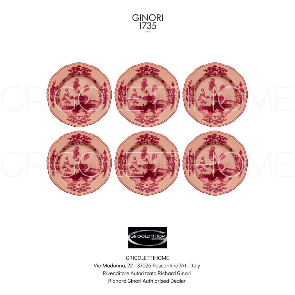 Set 6 Piatti pane cm 17/in 6.69 - Oriente Italiano Vermiglio - Richard Ginori - Ginori1735