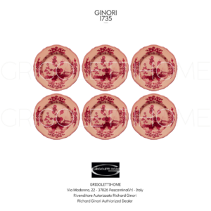 Set 6 Piatti pane cm 17/in 6.69 - Oriente Italiano Vermiglio - Richard Ginori - Ginori1735