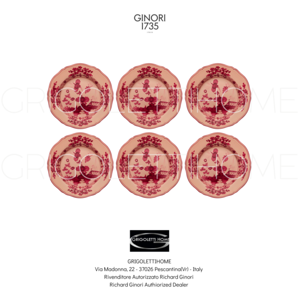 Set 6 piatti Pane cm 17- Oriente-italiano-Vermiglio-Richard-Ginori-GrigolettiHome Set of 6 Soup Plates - Oriente Italiano Meringa - Richard Ginori 1735 (Copia) (Copia)
