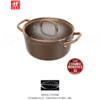 casseruola cm 24 marrone Casseruola con due manici con coperchio in vetro - 24 cm, alluminio, marrone brown - Zwilling