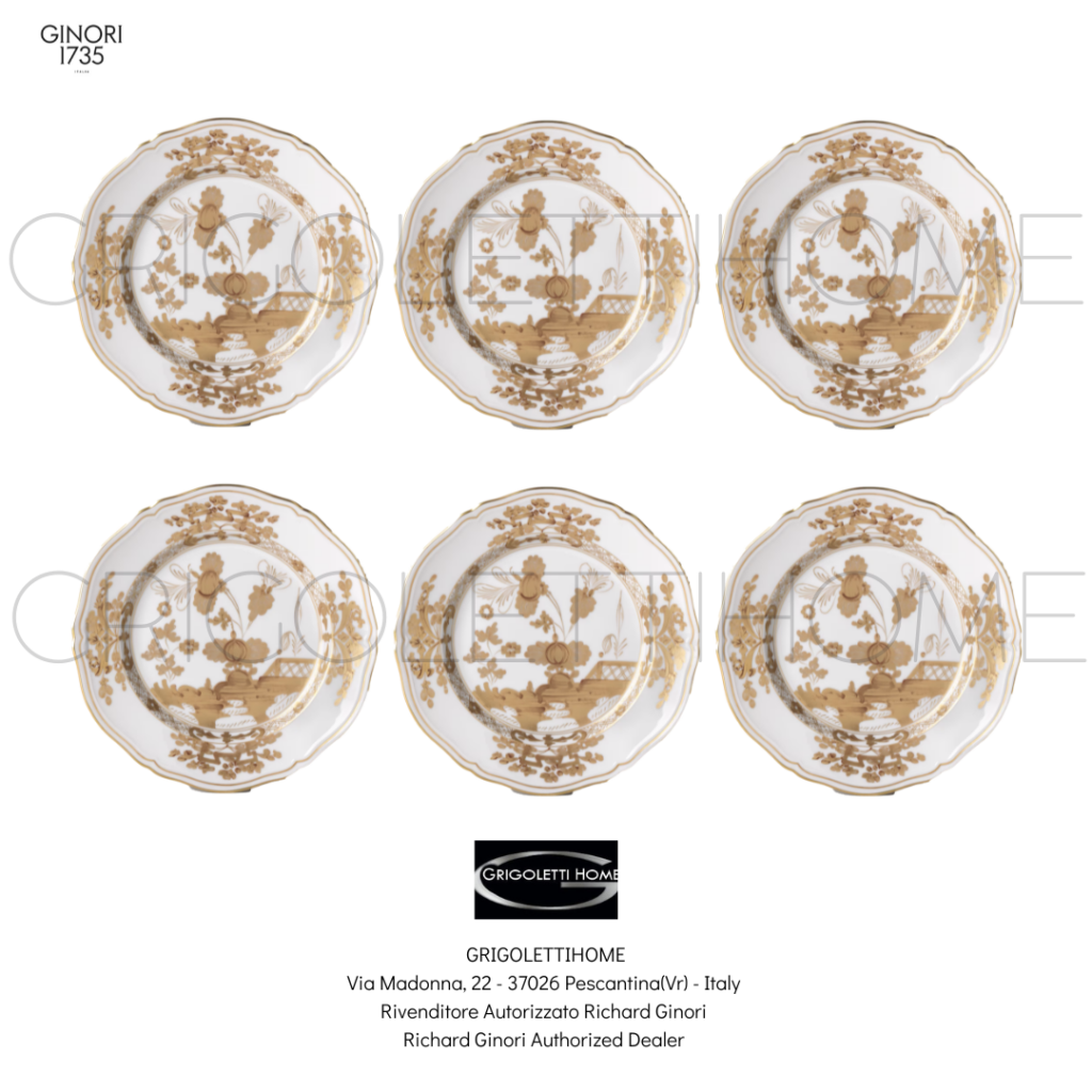 Set 6 Piatti Piani cm 26,5 - Oriente Italiano Aurum - Richard Ginori / GINORI1735