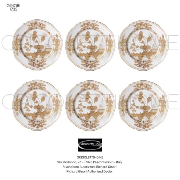 Set 6 Piatti Piani cm 26,5 - Oriente Italiano Aurum - Richard Ginori / GINORI1735