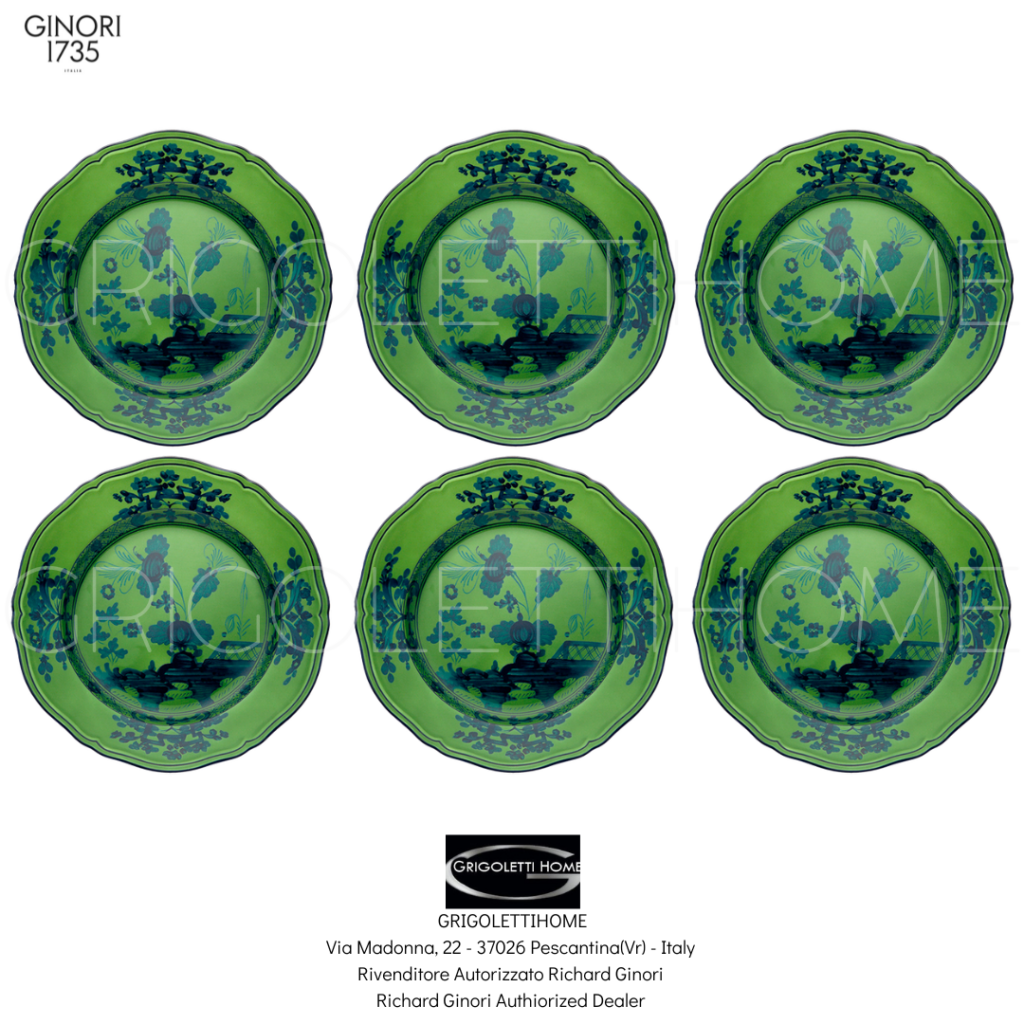 Set 6 Piatti Piani cm 26,5 - Oriente Italiano Malachite - Richard Ginori