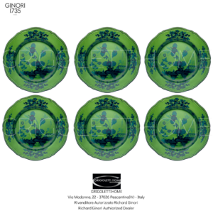 set-6-piatti-piani-cm-26,5-malachite-oriente-italiano-ginori-1735 (2) Set 6 Piatti Piani cm 26,5 - Oriente Italiano Malachite - Richard Ginori