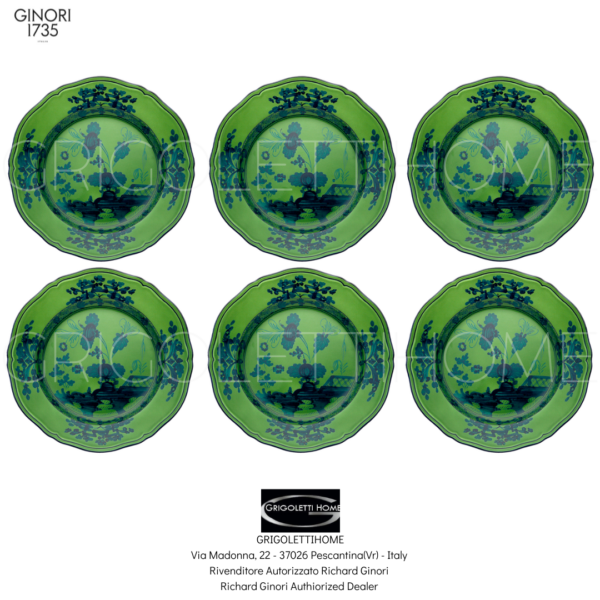 Set 6 Piatti Piani cm 26,5 - Oriente Italiano Malachite - Richard Ginori