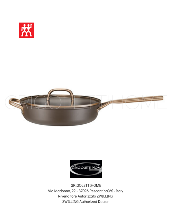Tegame con coperchio in vetro - 28 cm, alluminio, marrone, brown - Zwilling
